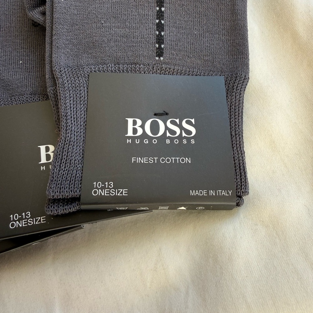 (8) Hugo Boss Dark Gray Men's Dress Socks